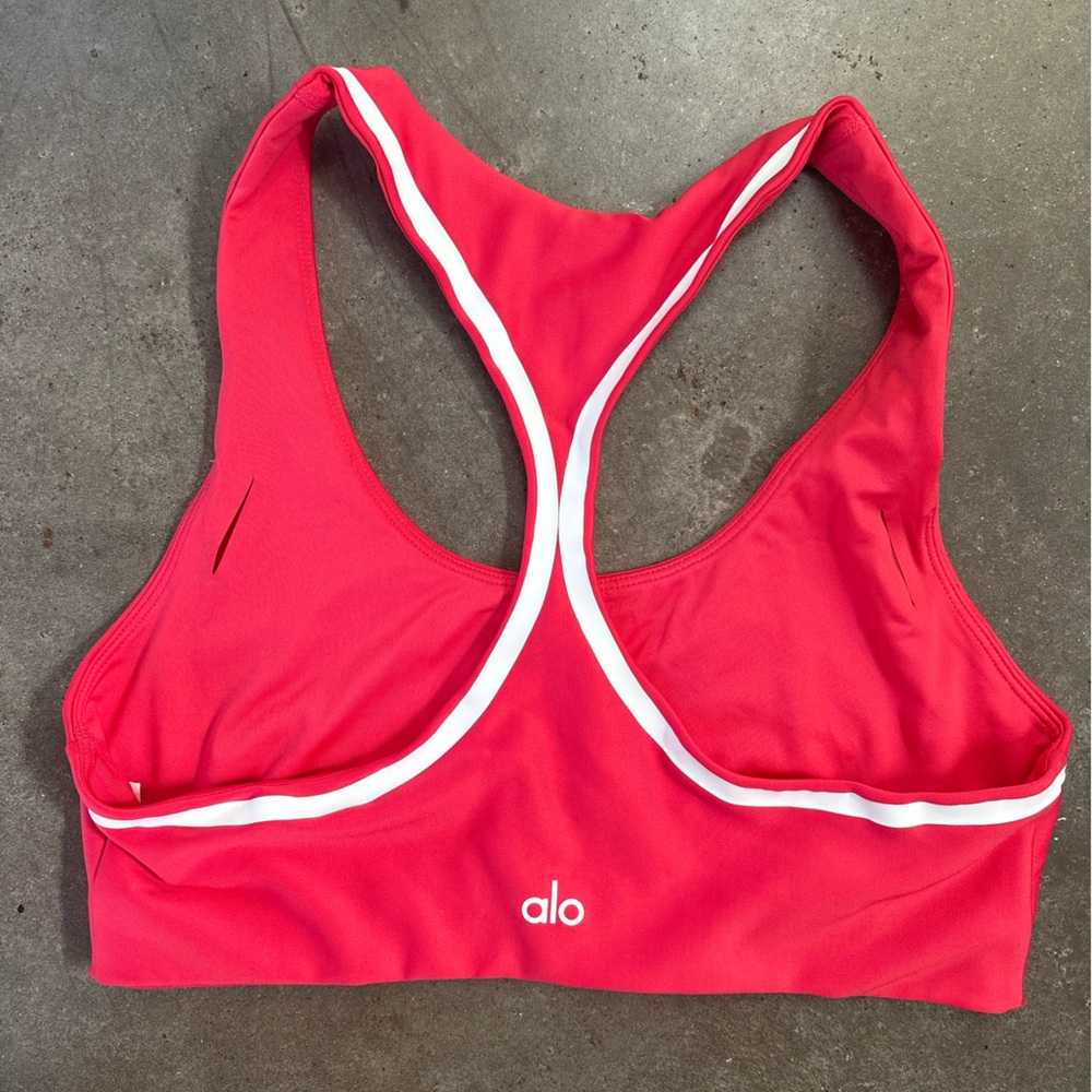 ALO Candy Apple Red Reflective  Sports Bra